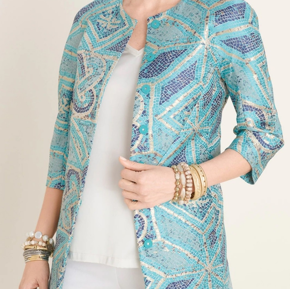 Mosaic-Print Topper
